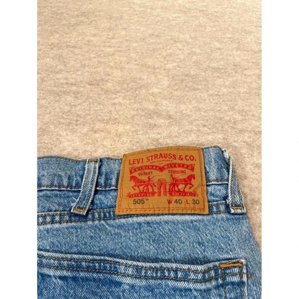 Levi's 505 Regular Jeans Mens‎ 40x30 Blue Denim Cotton Straight Leg Casual Wear